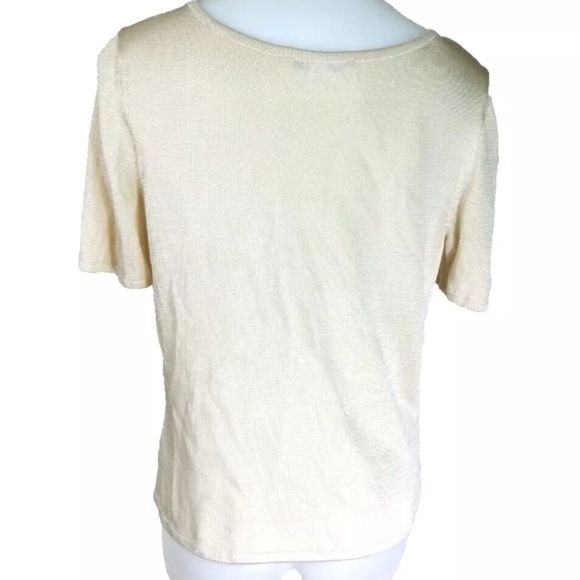 St. John Light Gold Knit Top - Picture 3 of 3